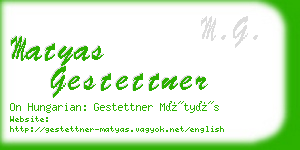 matyas gestettner business card
